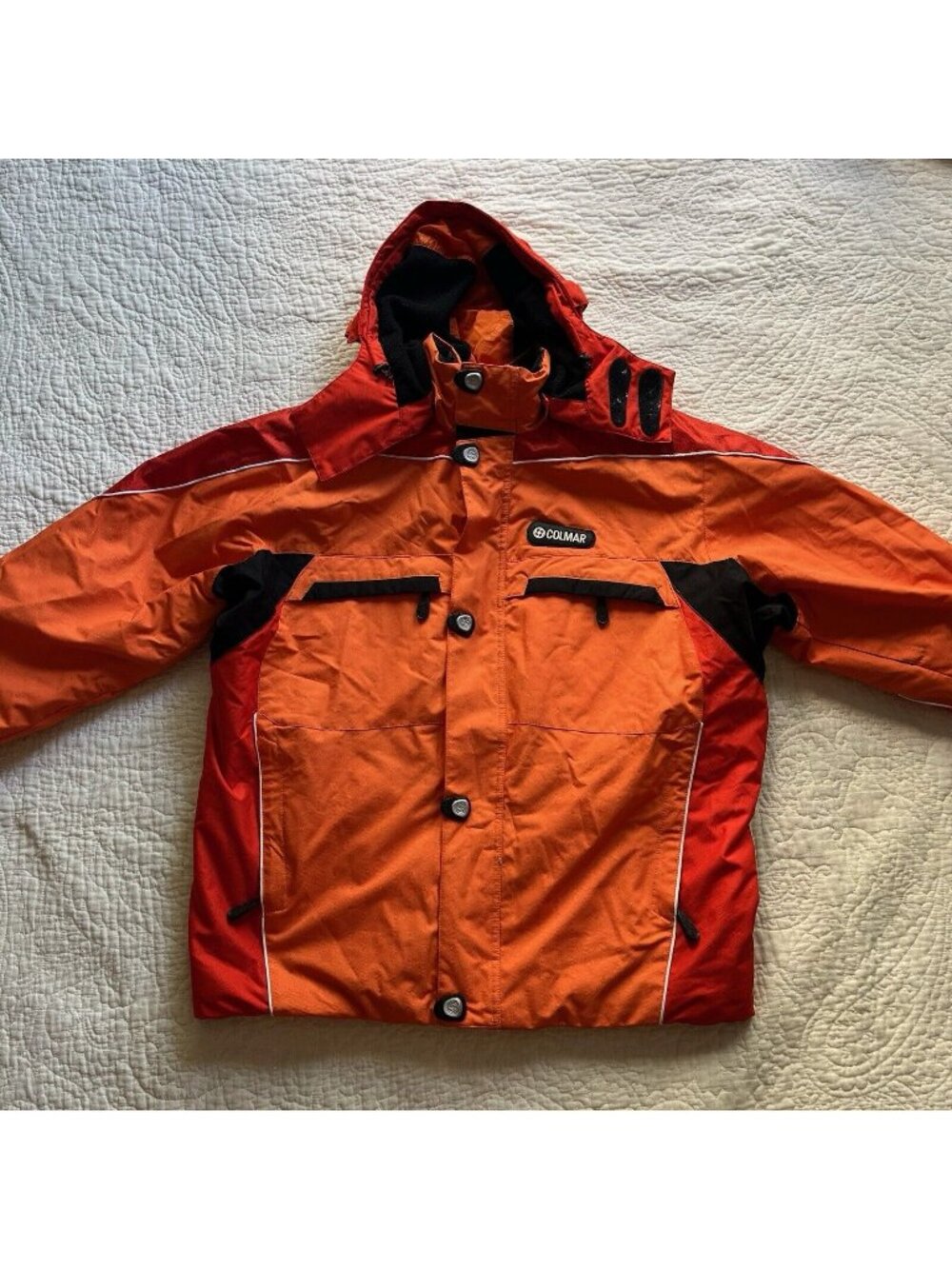 Colmar Ski Jacket Mens Orange Lined Insulated Snow Coat Italy ComforTemp Size 54